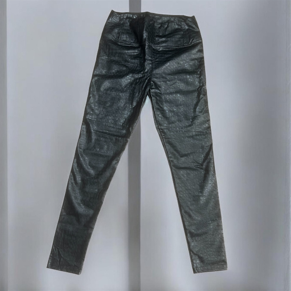 7 For All Mankind Faux Leather Croco Embossed Skinny Pants